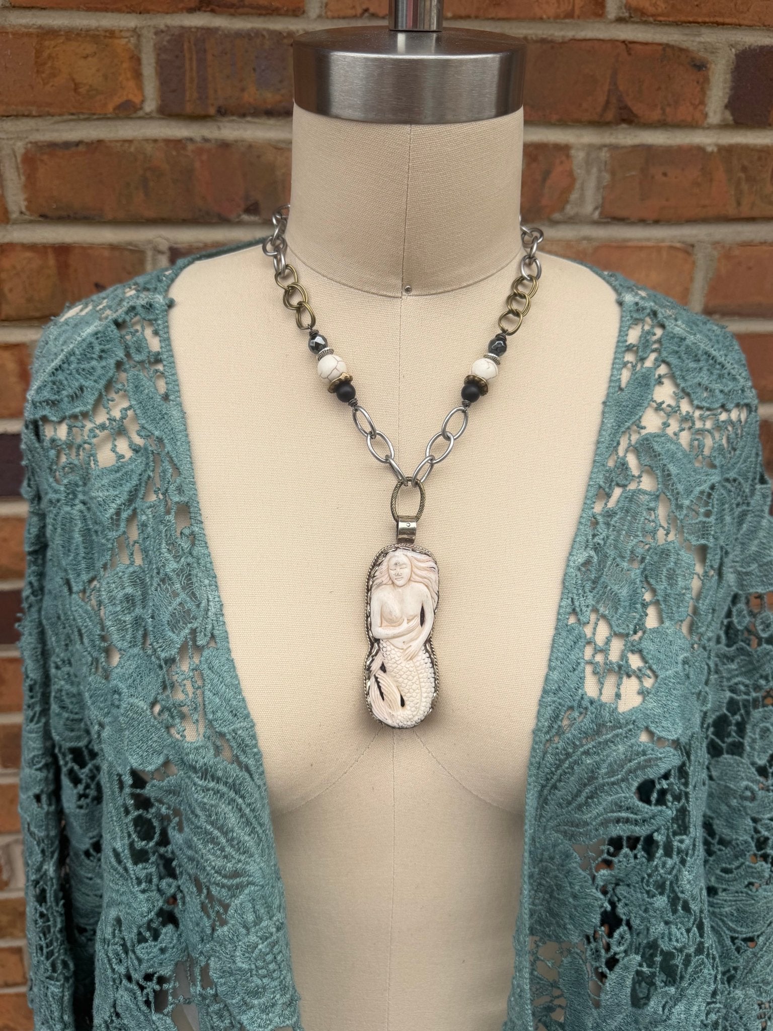 Mermaid Dreams Choker Necklace w/ Bead - ivyandlavyboutique ivyandlavyboutique