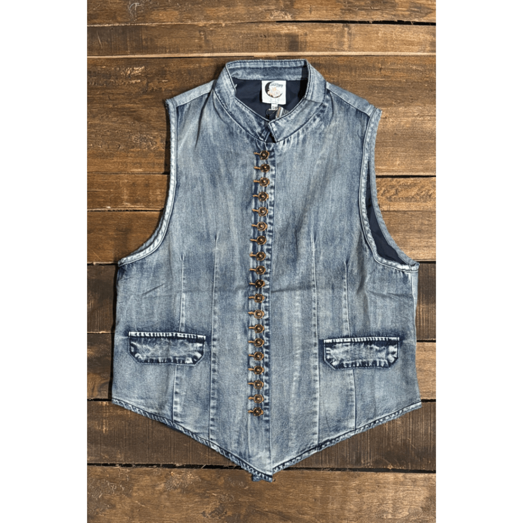 Mesmerized Vest - Medium Chambray - ivyandlavyboutique Jaded Gypsy