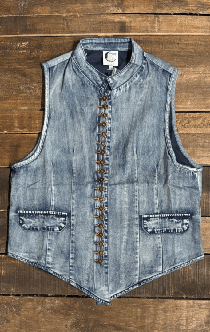Mesmerized Vest - Medium Chambray - ivyandlavyboutique Jaded Gypsy