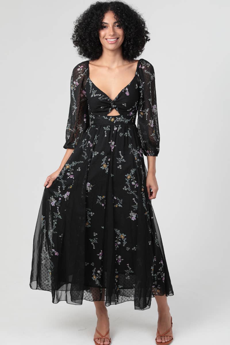 Midnight Queen Midi Dress - ivyandlavyboutique ANGIE