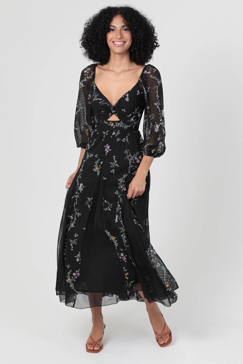 Midnight Queen Midi Dress - ivyandlavyboutique ANGIE
