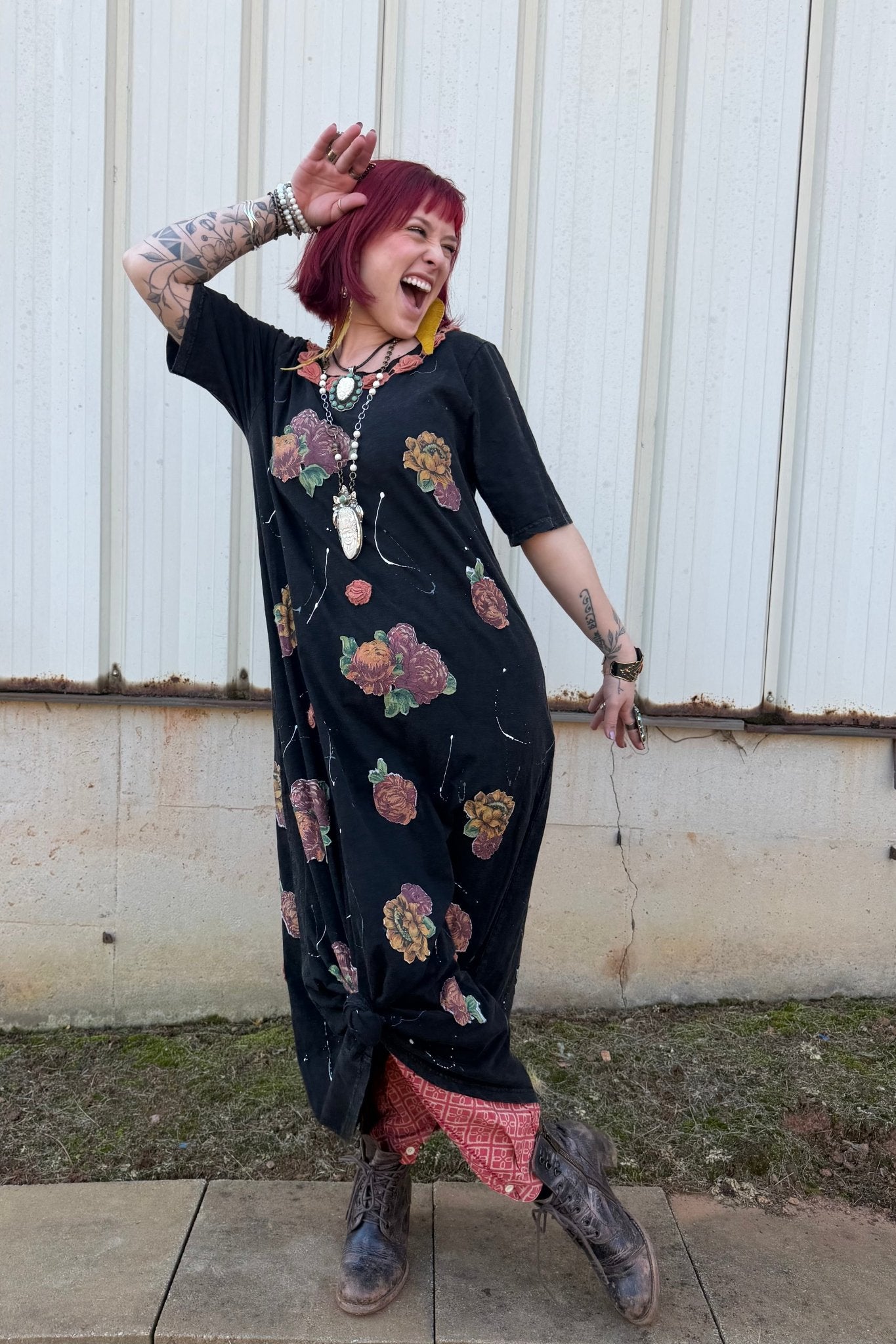 Midnight Walks Paint Spatter Dress - ivyandlavyboutique Jaded Gypsy