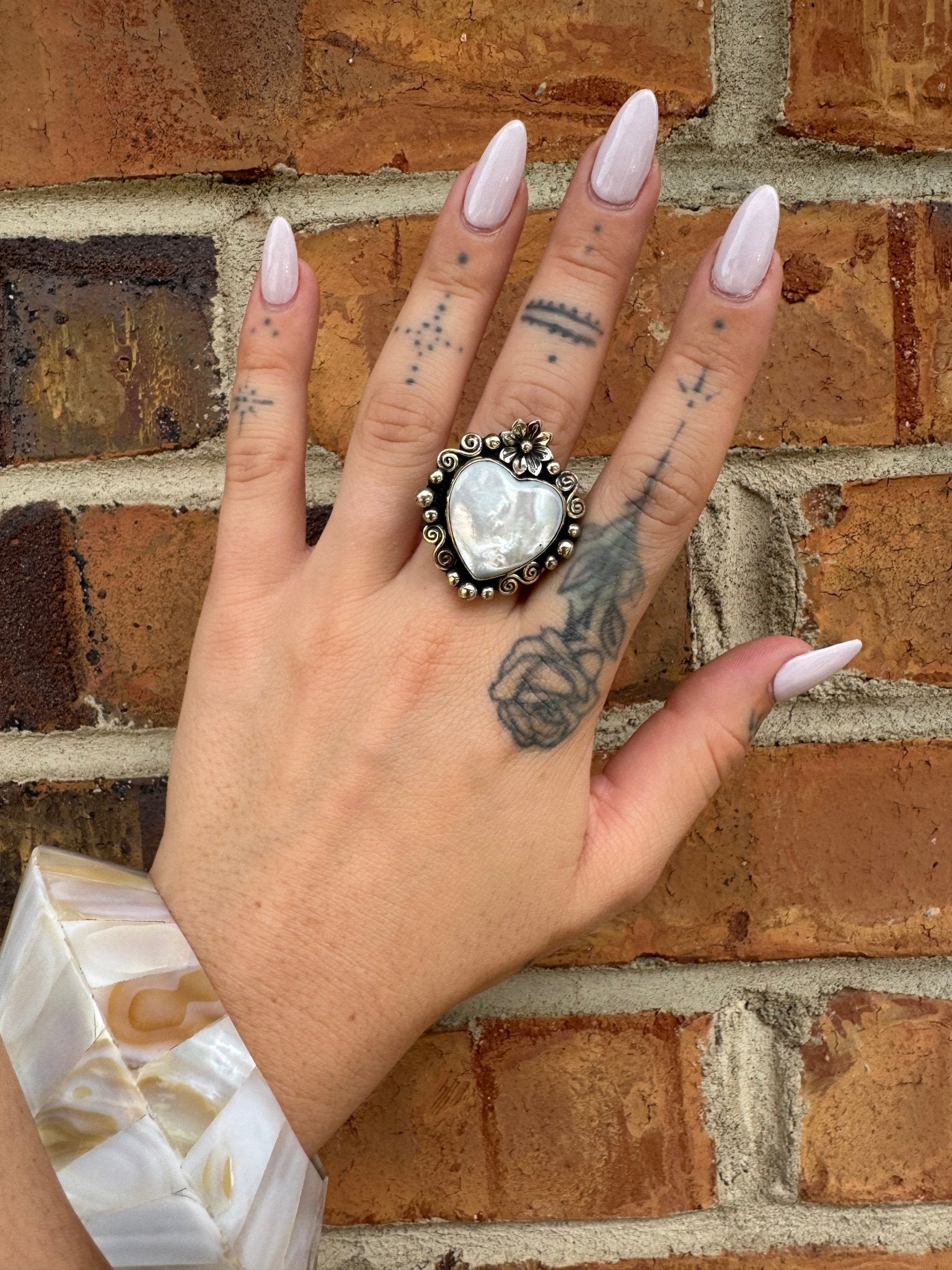 Mini Heart Ring in White - ivyandlavyboutique ivyandlavyboutique