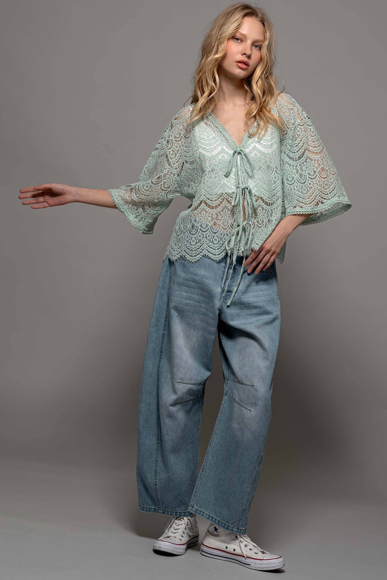 Minted Meadows Lace Top - ivyandlavyboutique Fashion Week