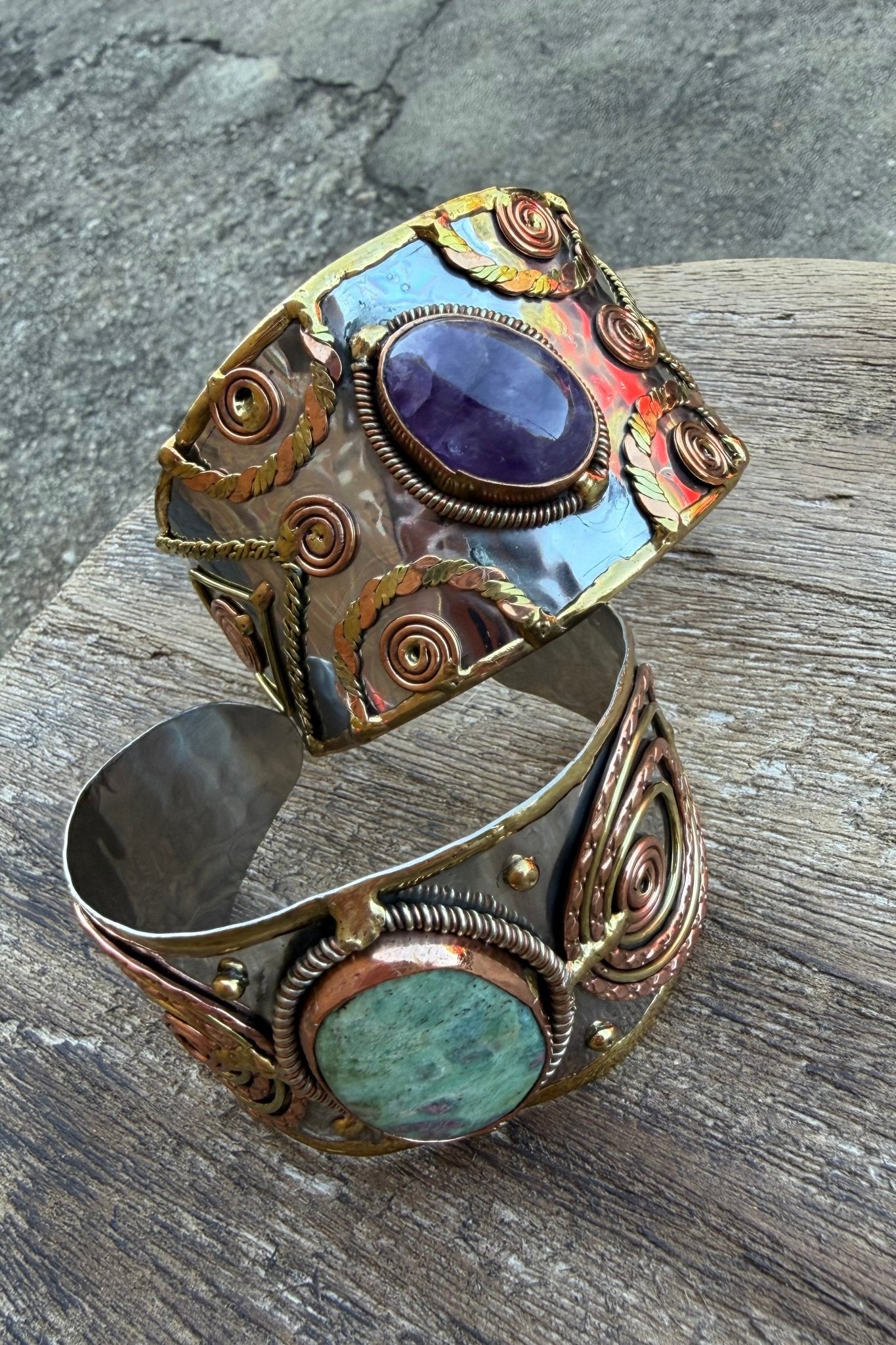 Mixed Metal and Stone Bracelet - ivyandlavyboutique Anju Jewelry