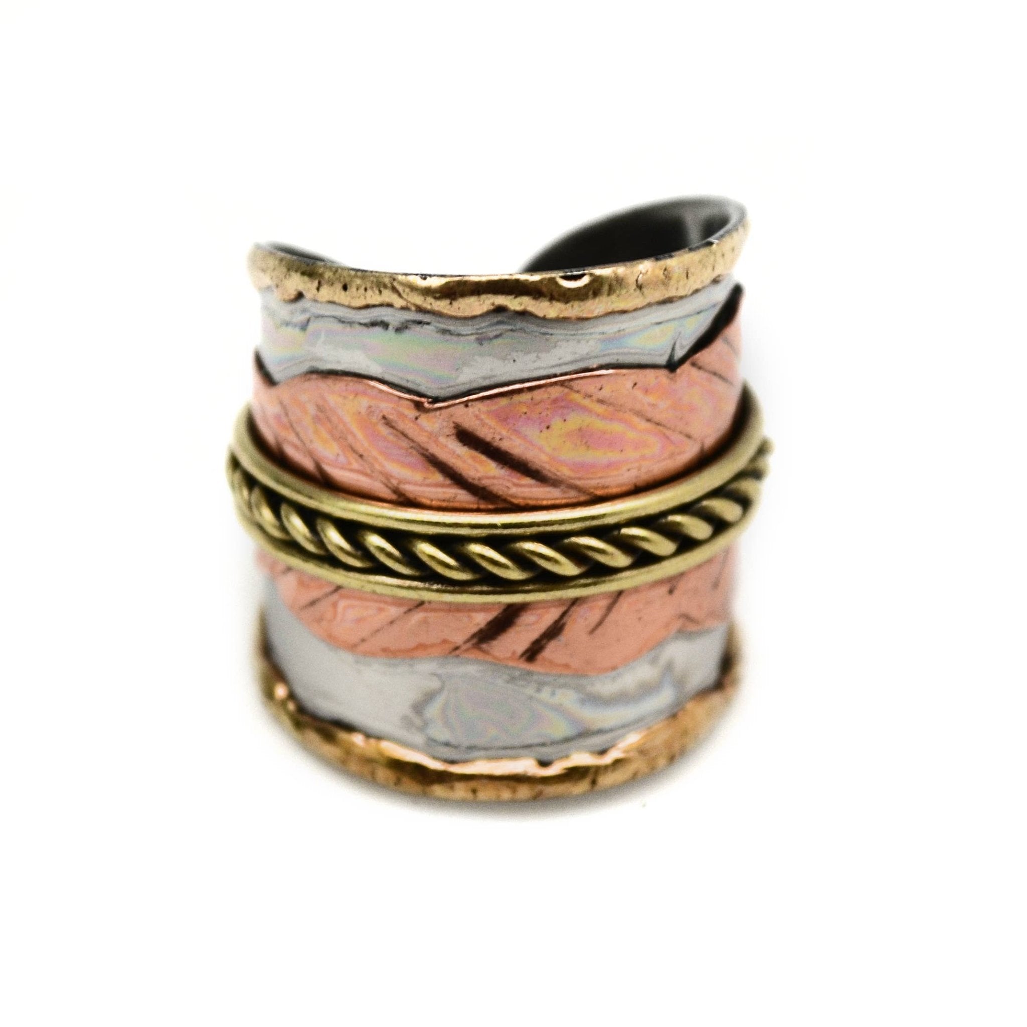 Mixed Metal Cuff Ring - ivyandlavyboutique Anju Jewelry