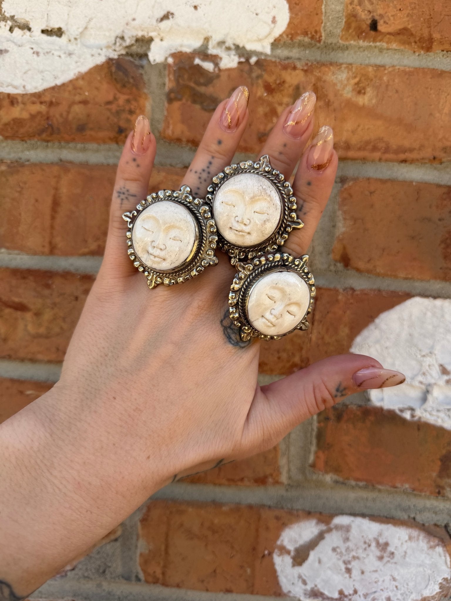 Moon Face Adjustable Ring - ivyandlavyboutique ivyandlavyboutique