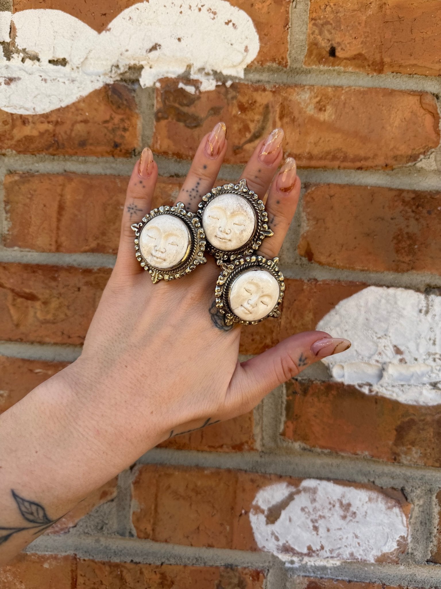 Moon Face Adjustable Ring - ivyandlavyboutique ivyandlavyboutique