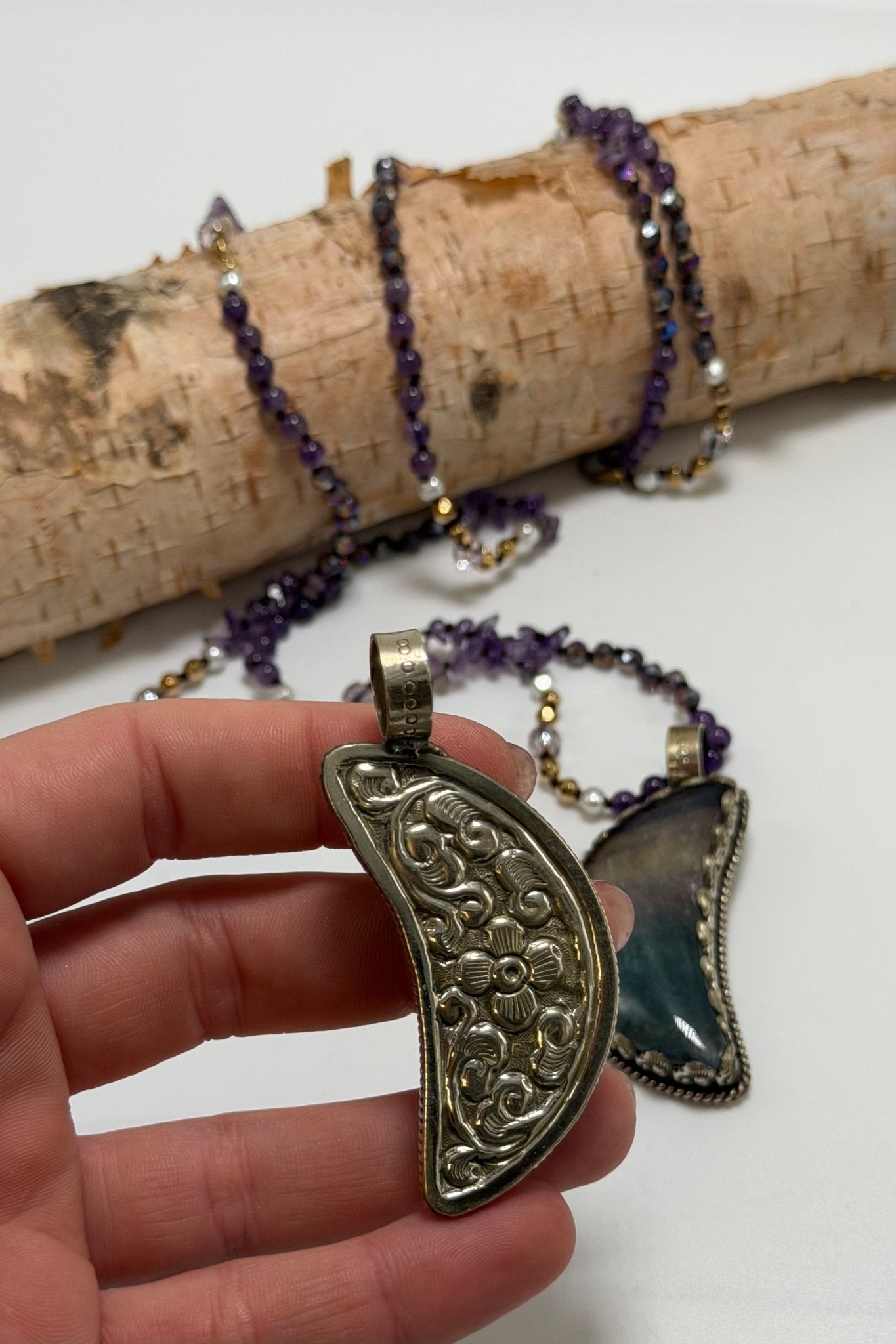 Moon in Violets Necklace - ivyandlavyboutique ivyandlavyboutique