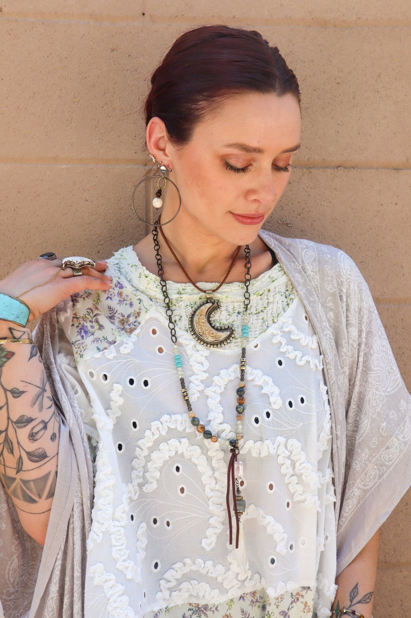 Moon Madness Choker on Leather - ivyandlavyboutique ivyandlavyboutique