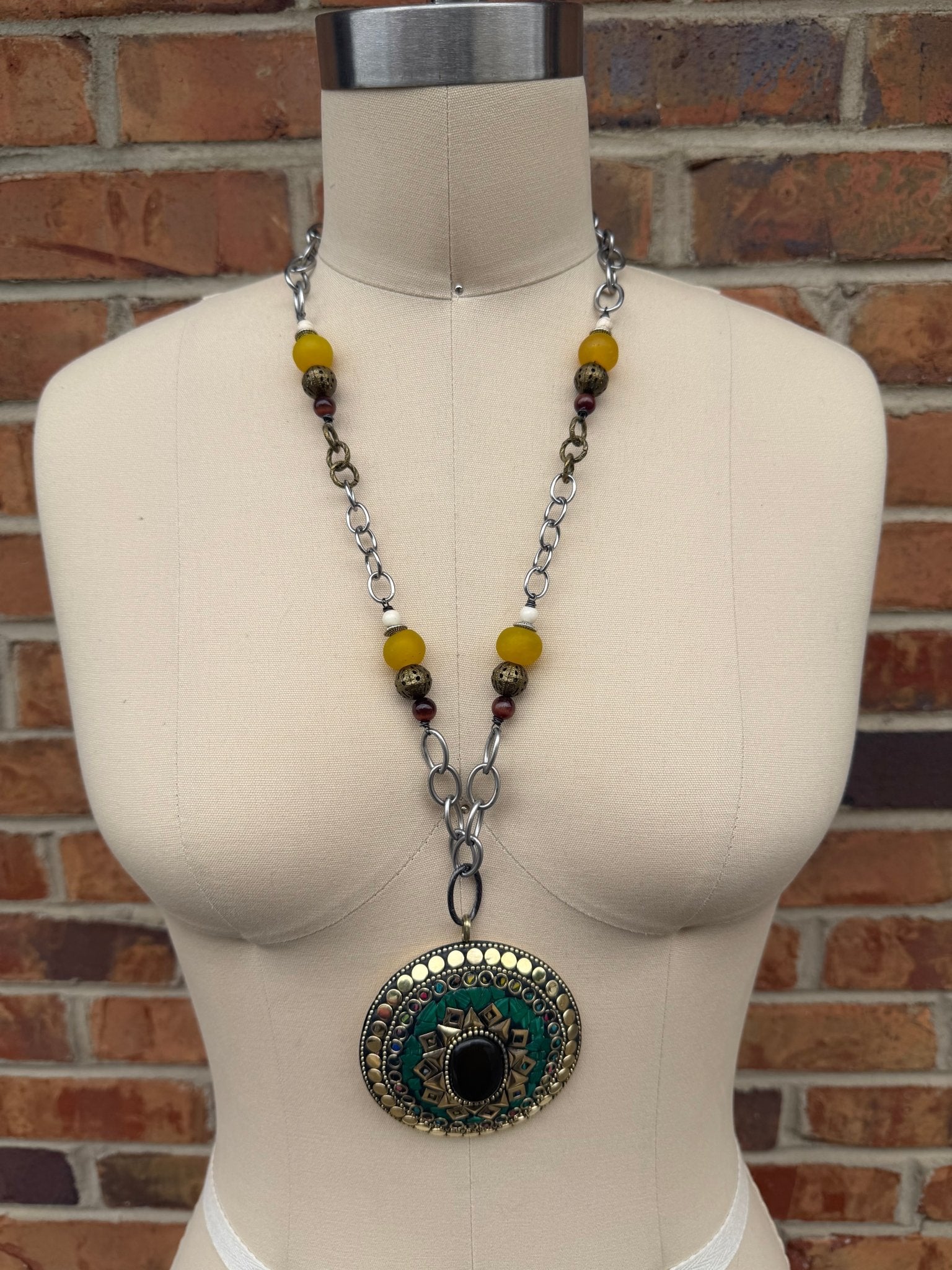 Mosaic statement necklace - ivyandlavyboutique ivyandlavyboutique
