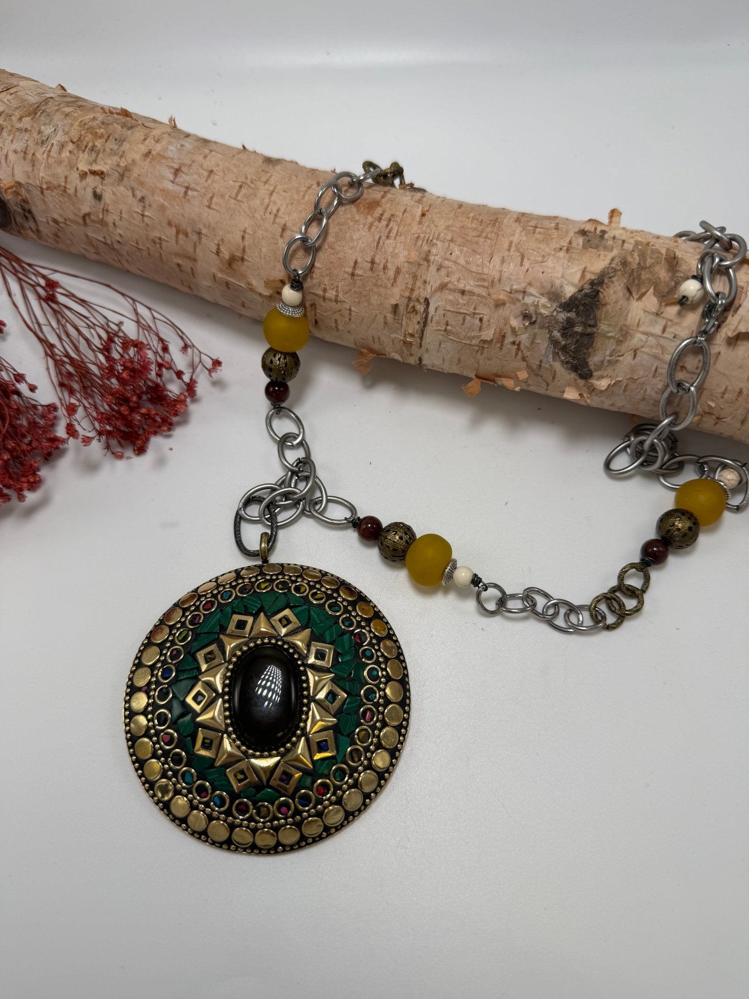 Mosaic statement necklace - ivyandlavyboutique ivyandlavyboutique