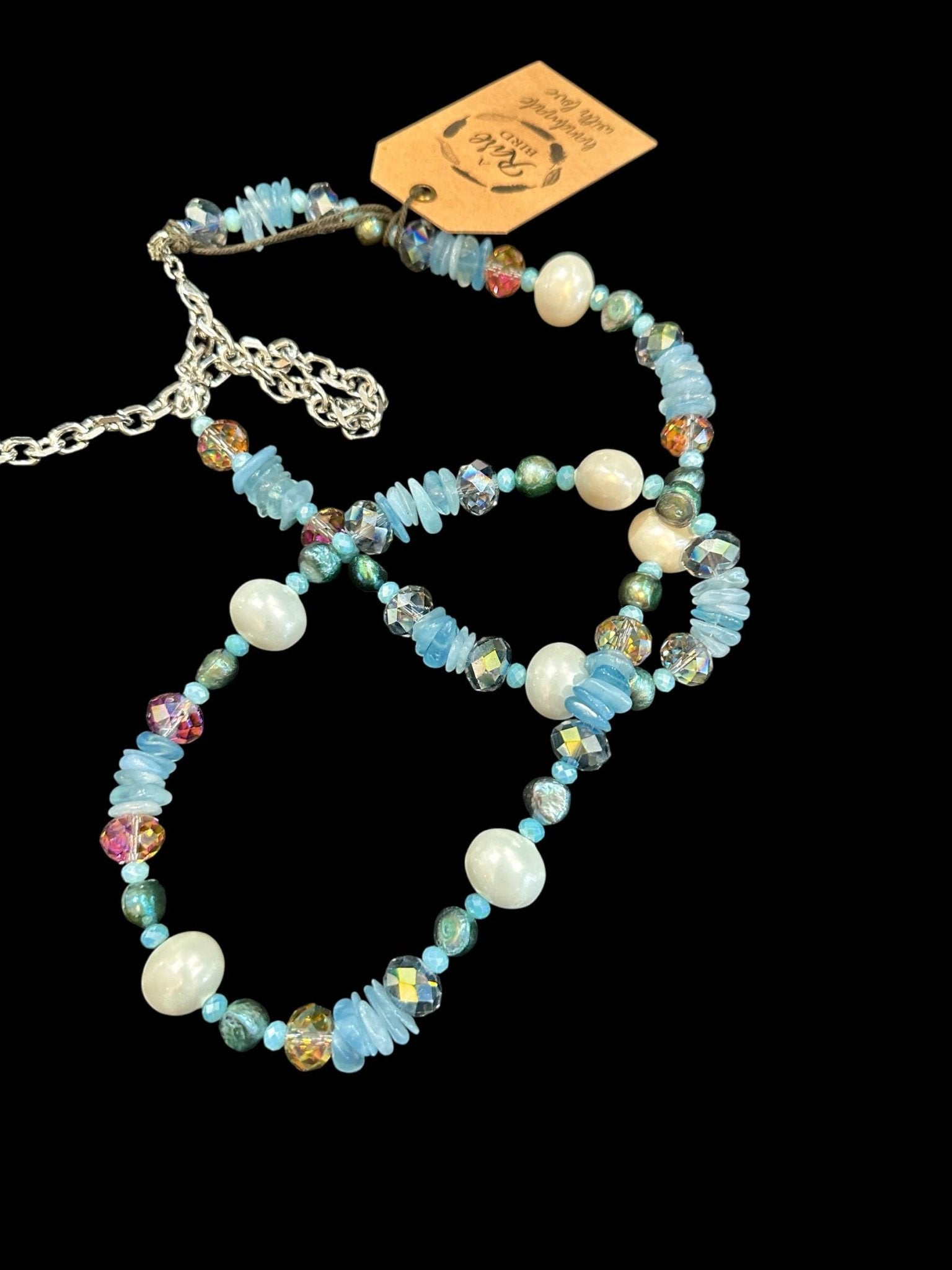 Multi Sky blue/Pearl Necklace - ivyandlavyboutique A Rare Bird Shop