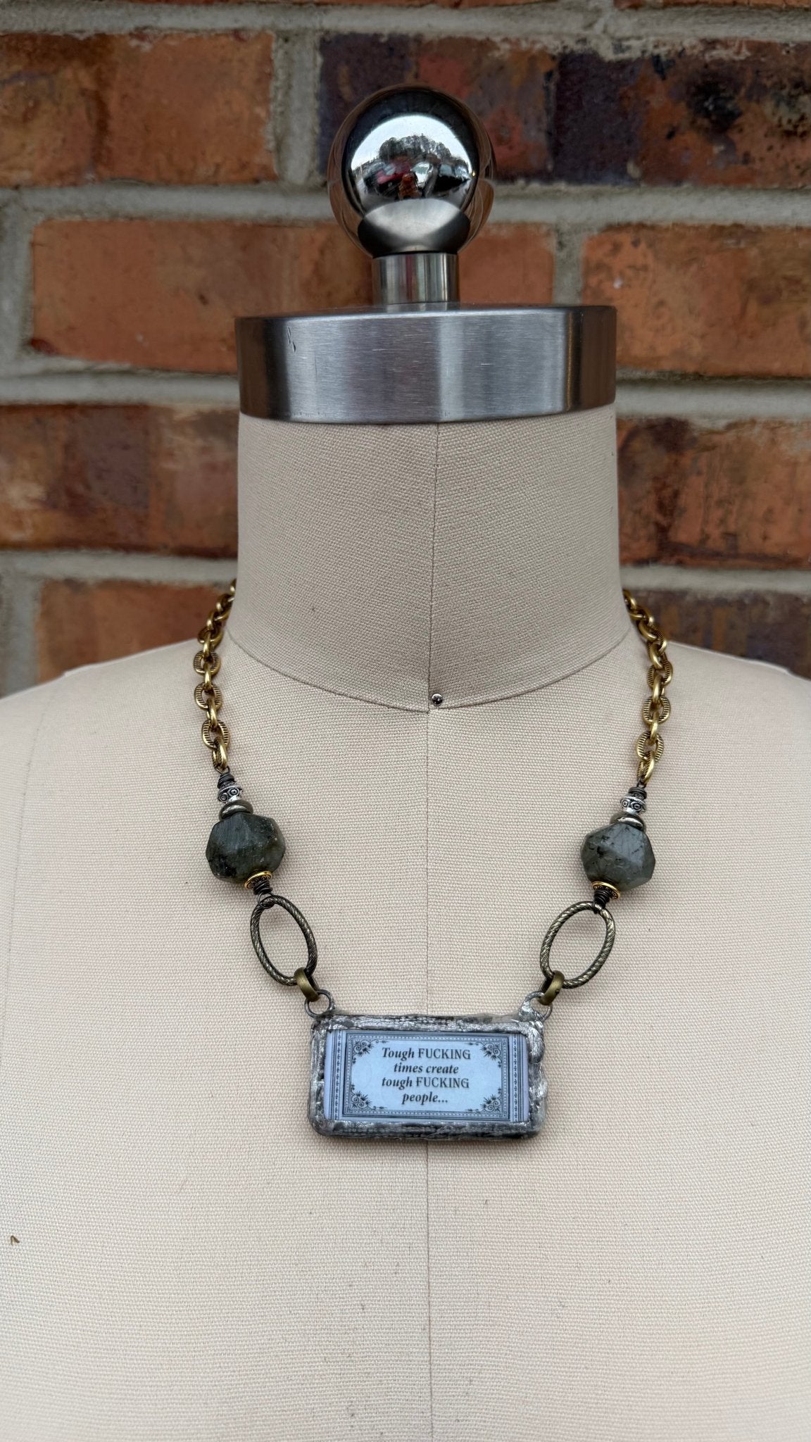 Naughty Sayings Domino Necklace - 4 P - B - ivyandlavyboutique ivyandlavyboutique