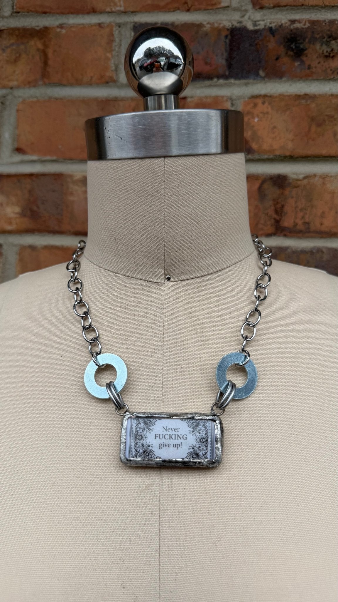 Naughty Sayings Domino Necklace - 5 B - G - ivyandlavyboutique ivyandlavyboutique