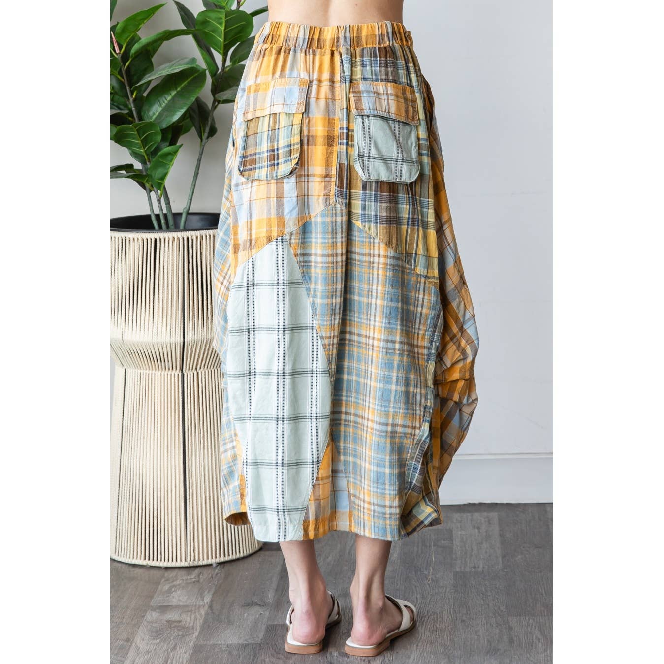New School Plaid Bubble Midi Skirt - ivyandlavyboutique Oli&Hali