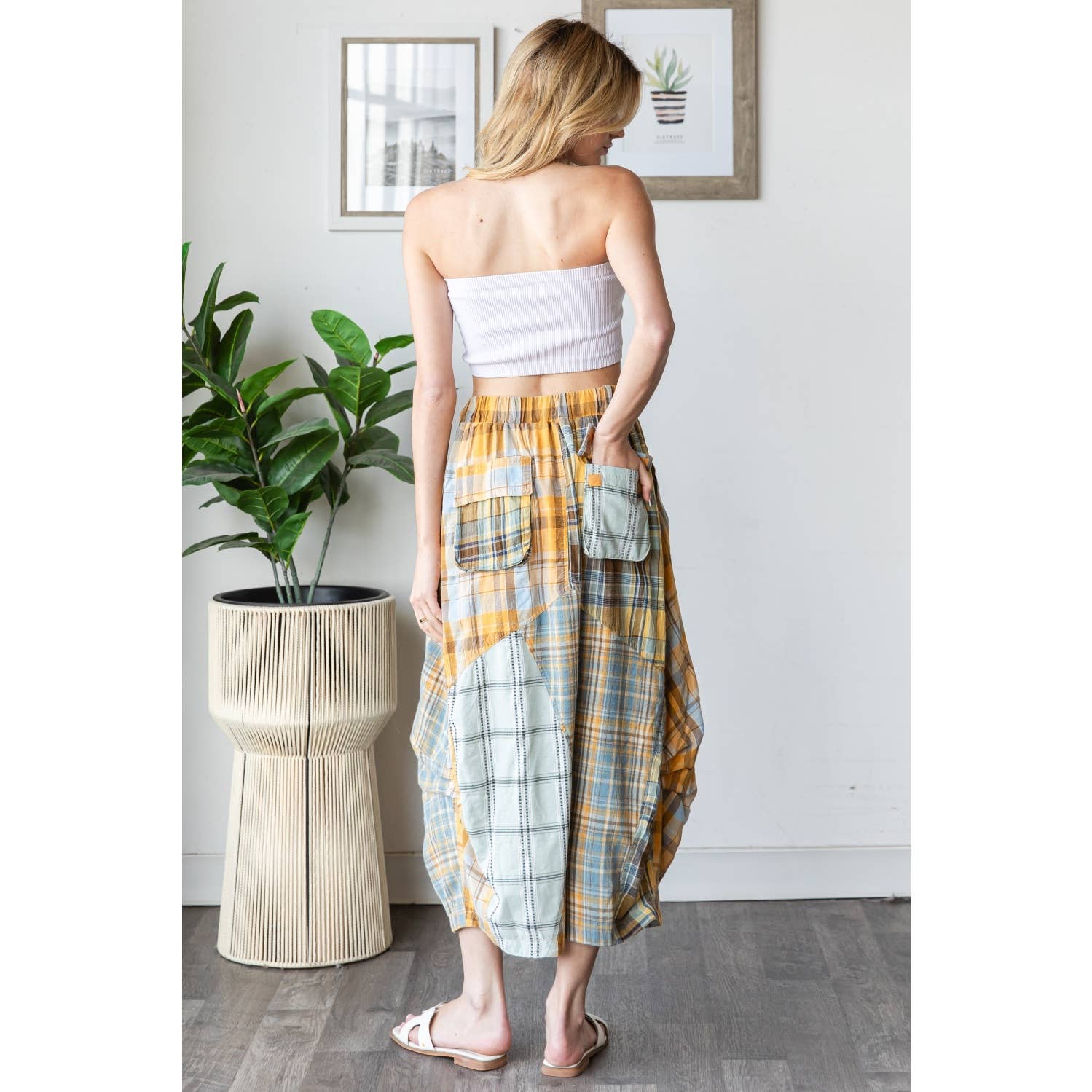 New School Plaid Bubble Midi Skirt - ivyandlavyboutique Oli&Hali