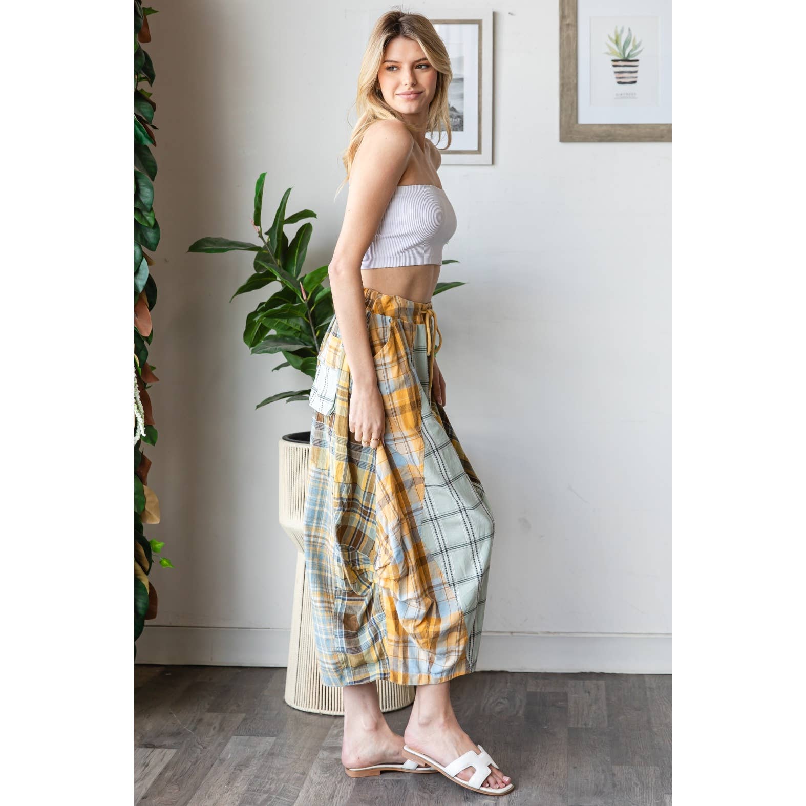 New School Plaid Bubble Midi Skirt - ivyandlavyboutique Oli&Hali