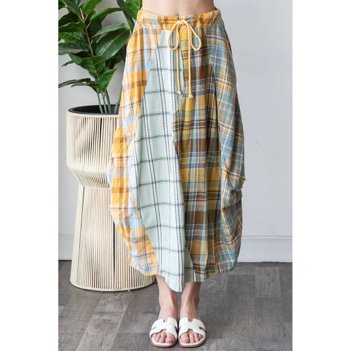 New School Plaid Bubble Midi Skirt - ivyandlavyboutique Oli&Hali