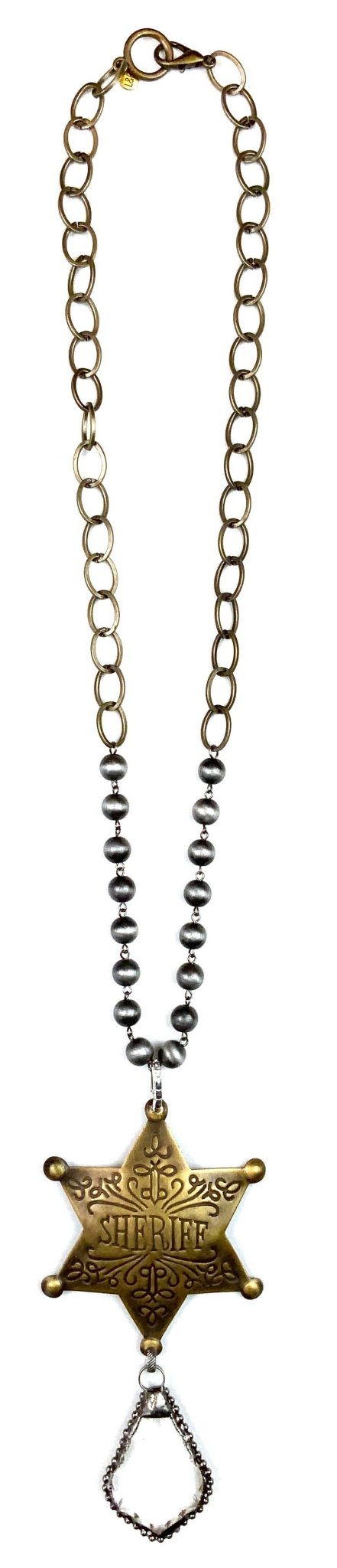 New Sheriff in Town Badge Pendant Necklace - ivyandlavyboutique Lost & Found Trading