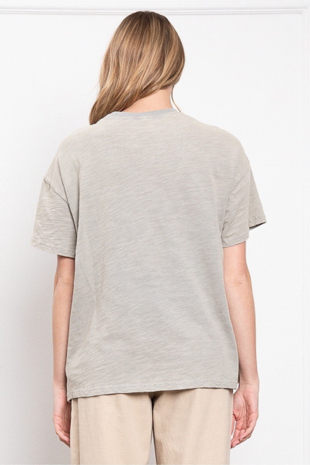 No Rain No Flowers Easy Pullover Tee in Grey - ivyandlavyboutique Blue Velvet