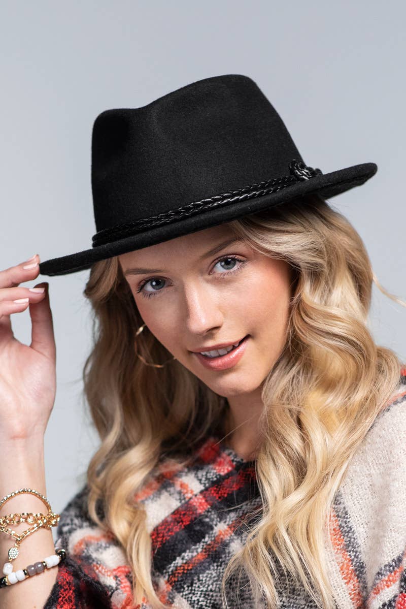 On Business Wool Knotted Double Braided Fedora - ivyandlavyboutique Urbanista