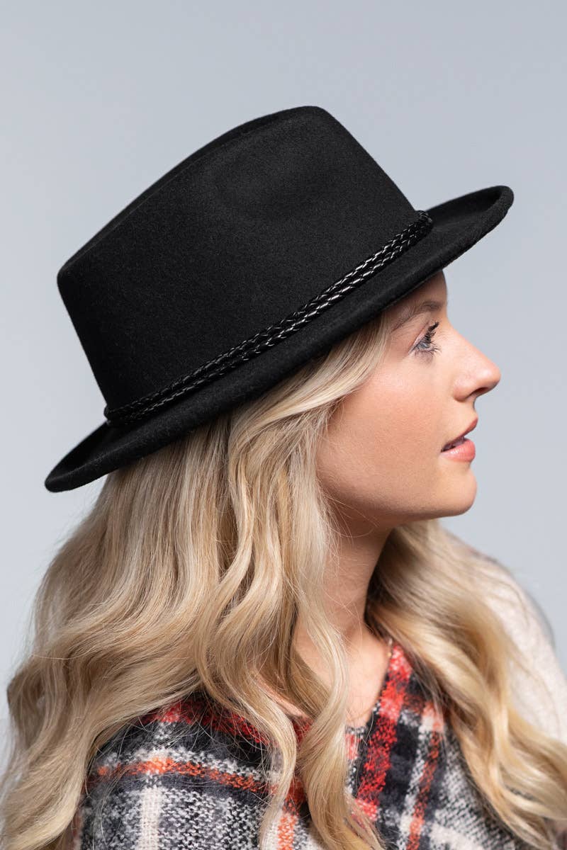 On Business Wool Knotted Double Braided Fedora - ivyandlavyboutique Urbanista