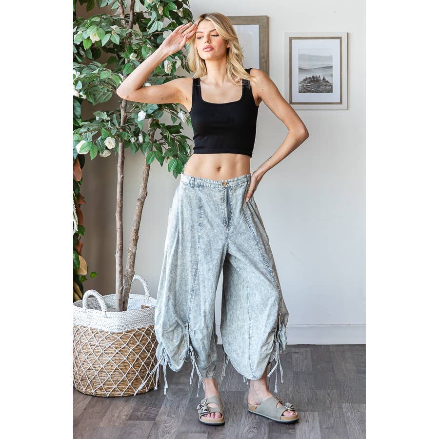 On the Run Cinched Capri Pants in Baby Blue - ivyandlavyboutique Oli&Hali