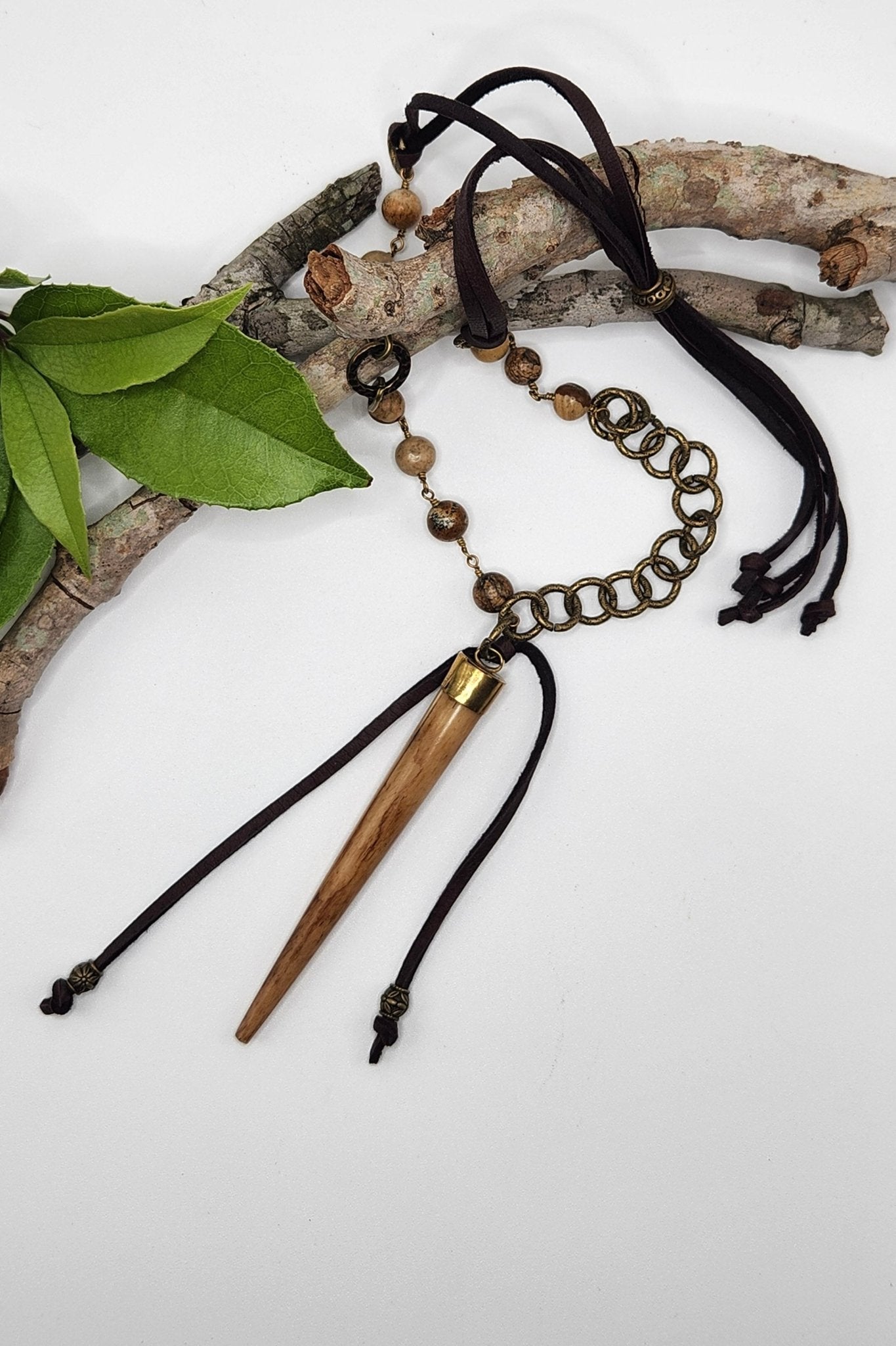 One of a Kind: Bone Spike Necklace - ivyandlavyboutique Spirit Lala