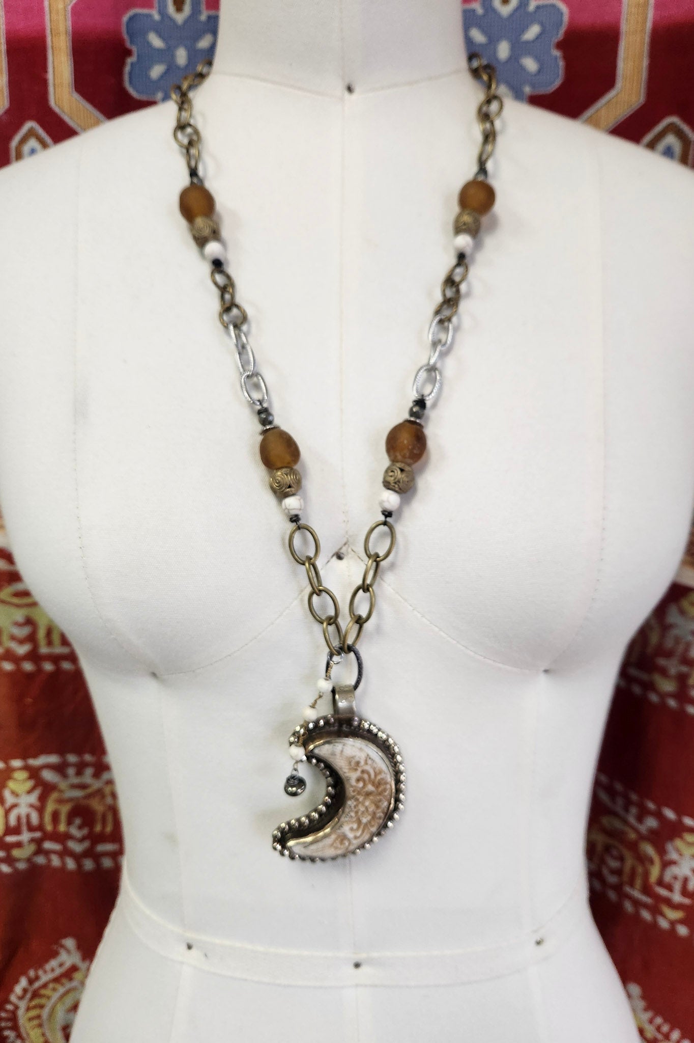One of a Kind: Etched Moon Necklace - ivyandlavyboutique Spirit Lala