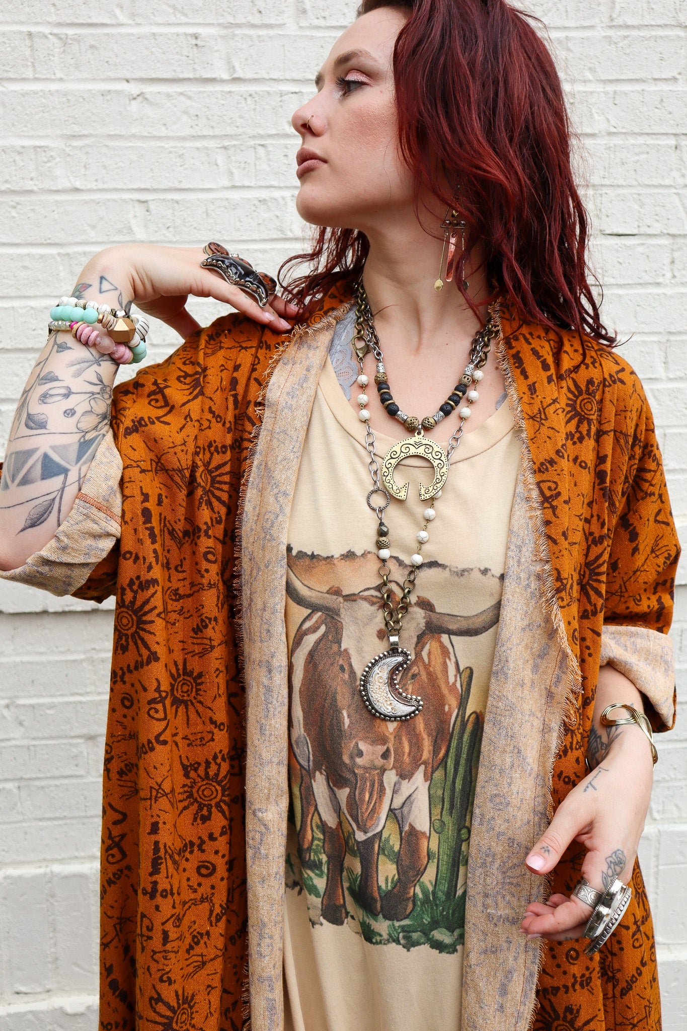 One of a Kind: Etched Moon Necklace - ivyandlavyboutique Spirit Lala