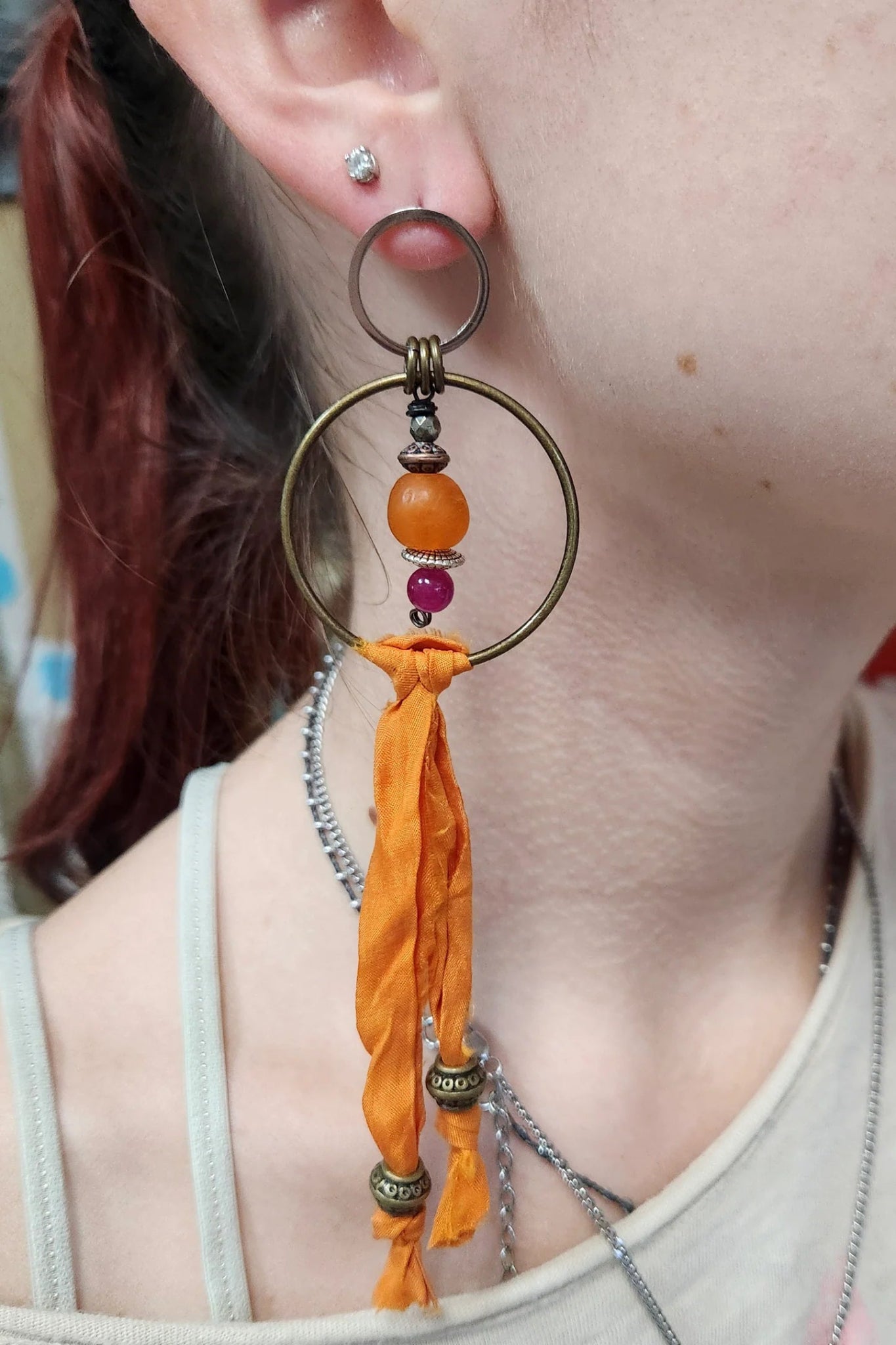 One of a Kind: Fabric Drop Earrings - ivyandlavyboutique Spirit Lala