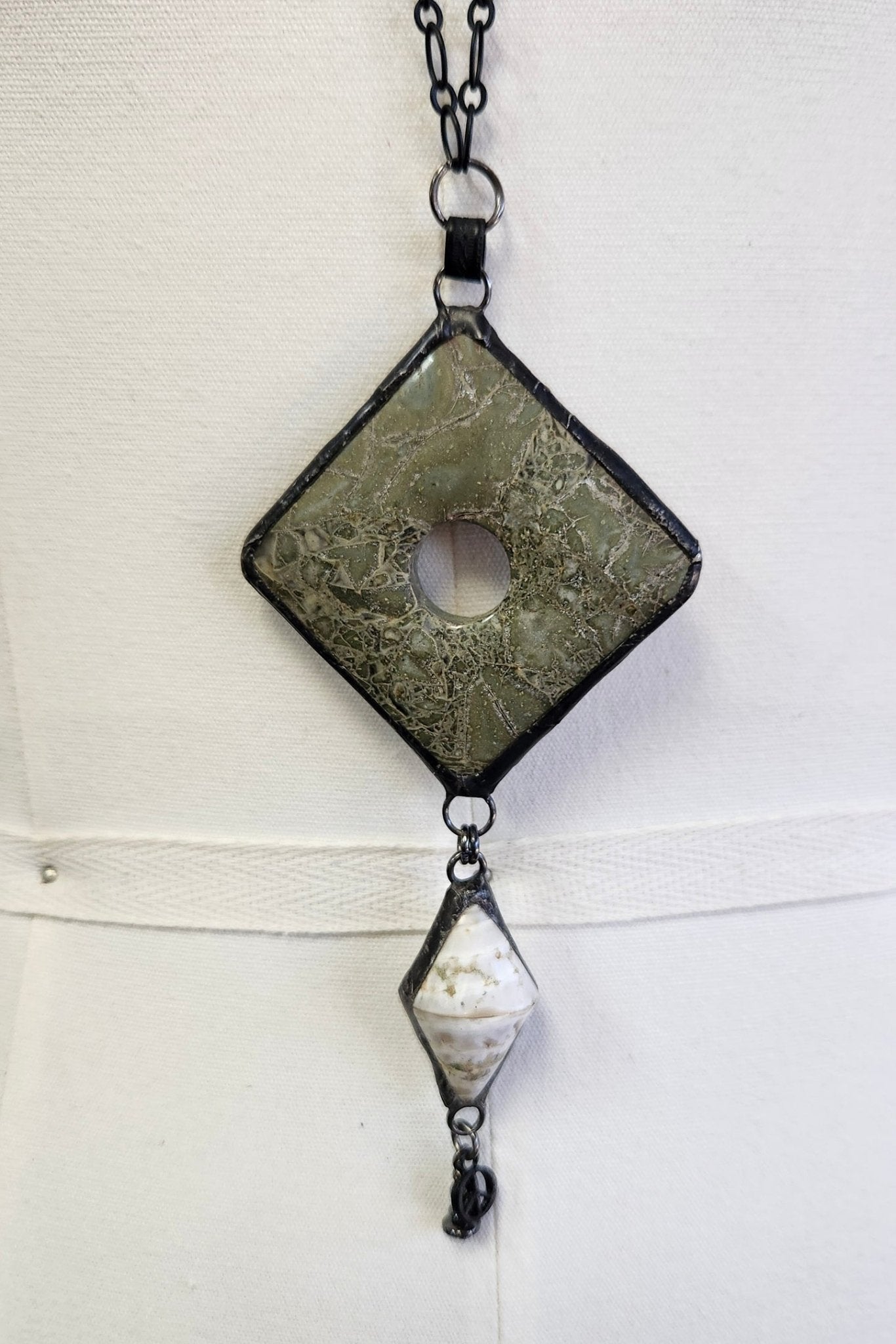 One of a Kind: Large Stone Square Necklace - ivyandlavyboutique Spirit Lala
