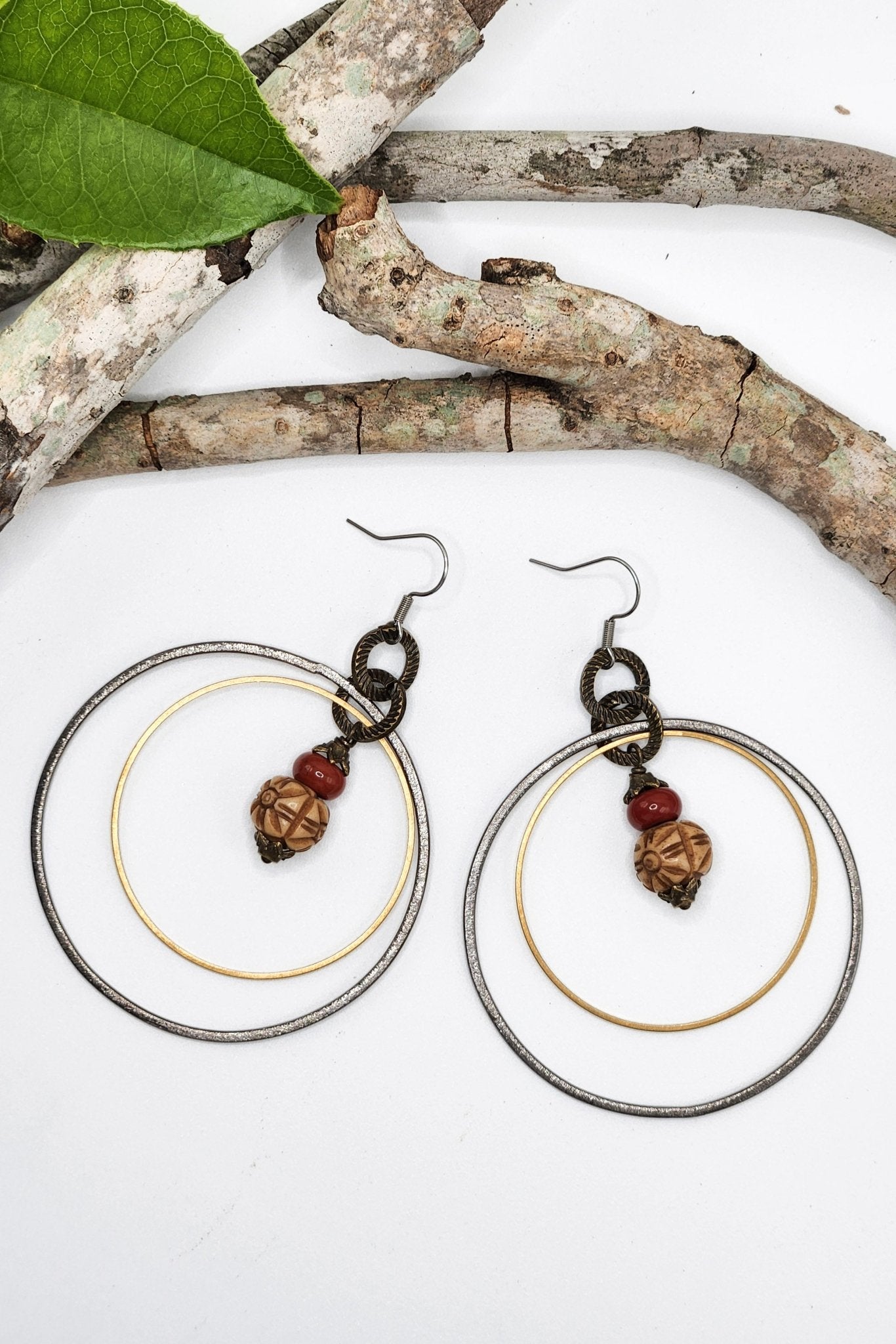 One of a Kind: Recycled Circle Earrings - ivyandlavyboutique Spirit Lala