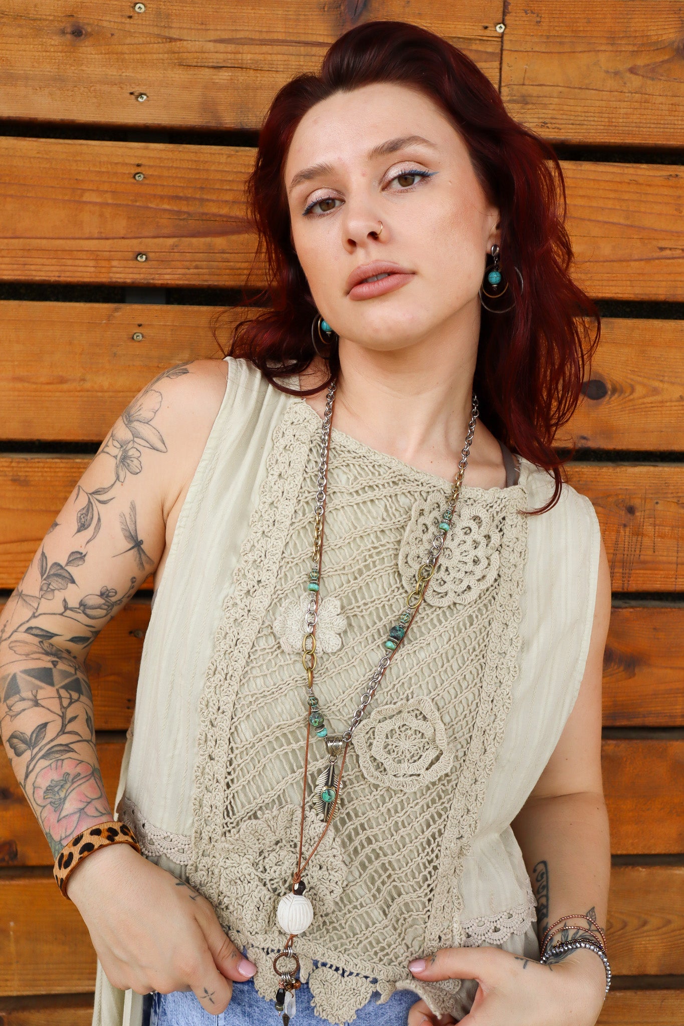 One of a Kind: Turquoise Feather Necklace - ivyandlavyboutique Spirit Lala