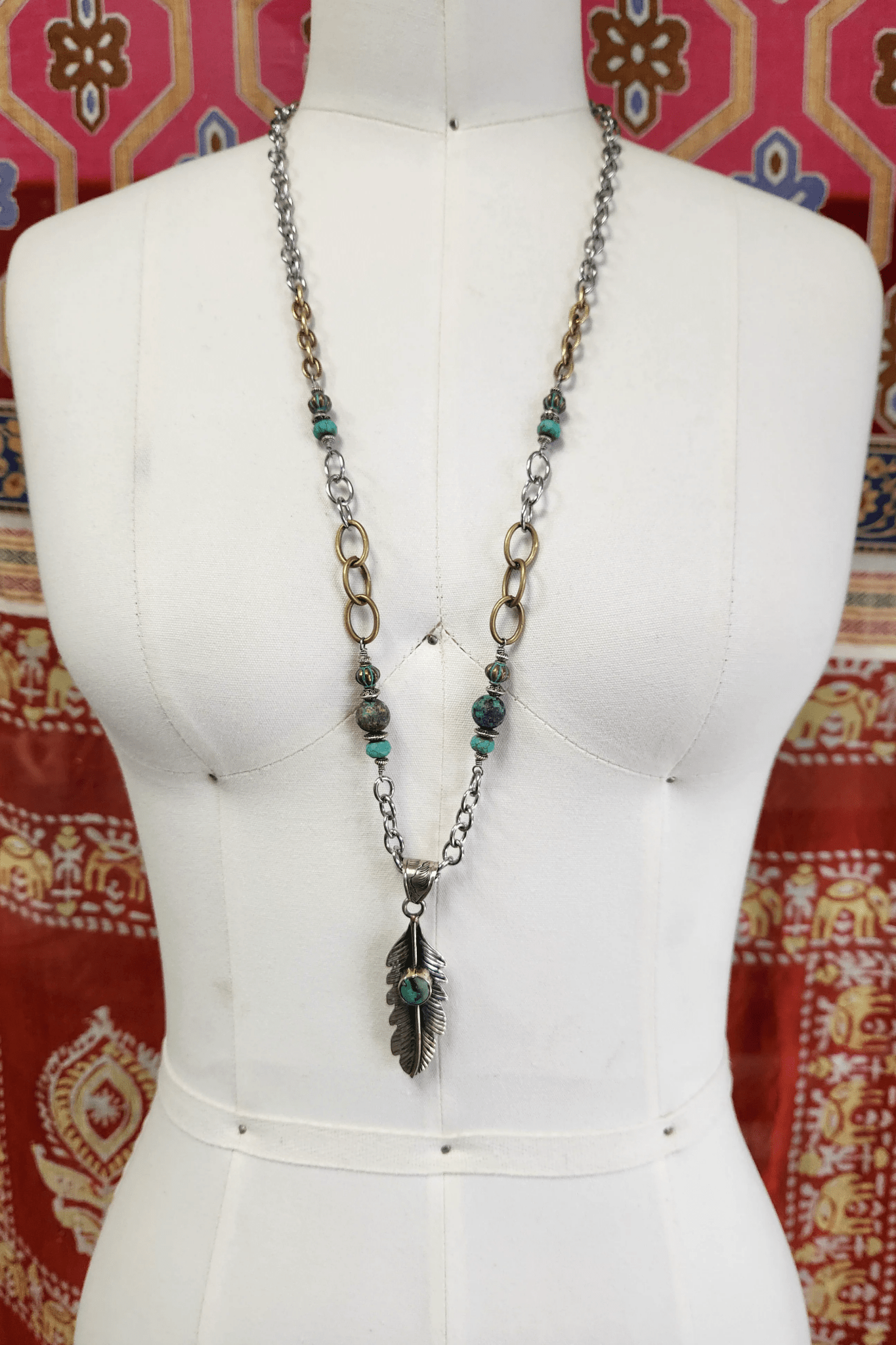 One of a Kind: Turquoise Feather Necklace - ivyandlavyboutique Spirit Lala