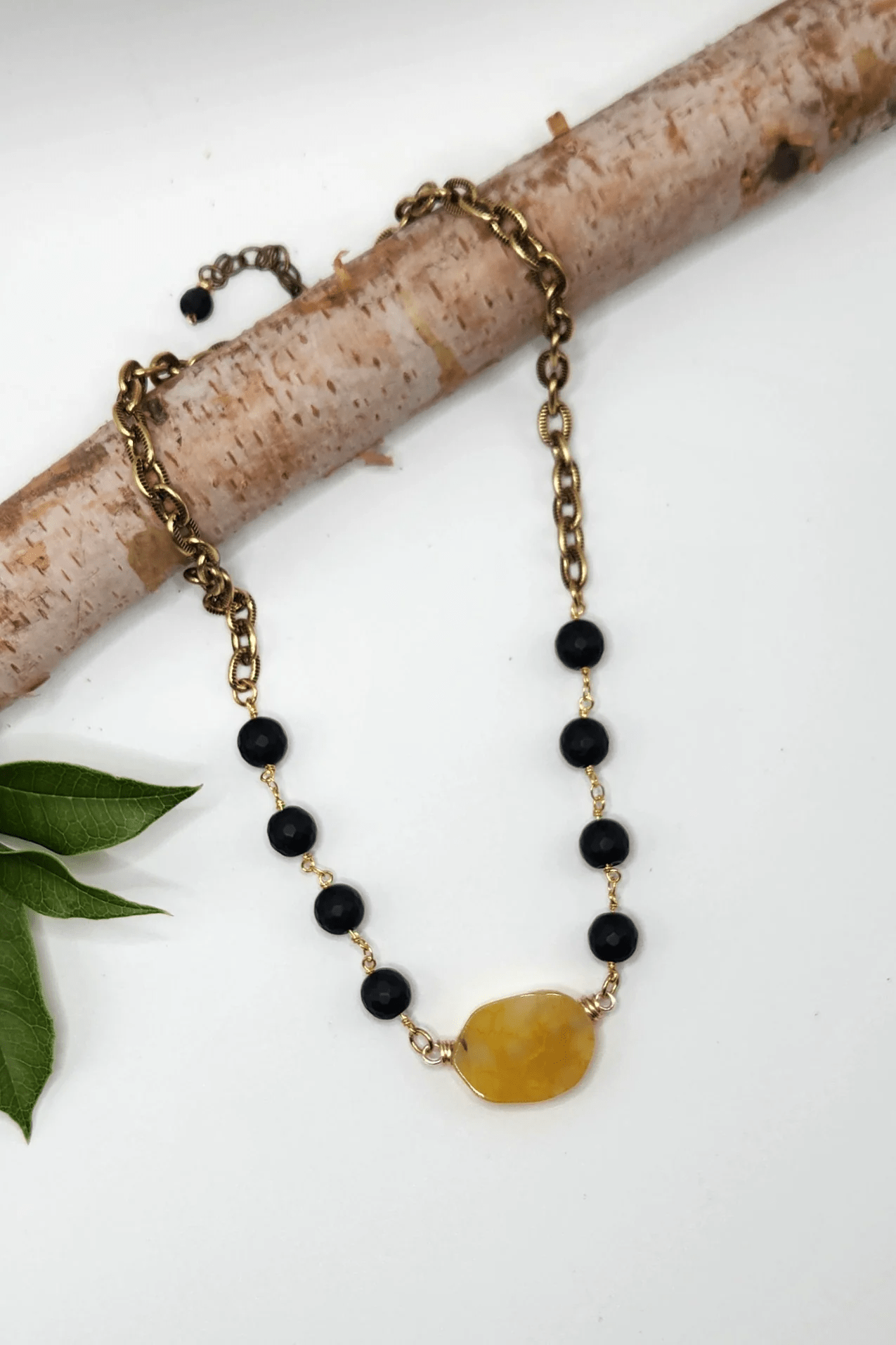 One of a Kind: Yellow and Black Choker Necklace - ivyandlavyboutique Spirit Lala