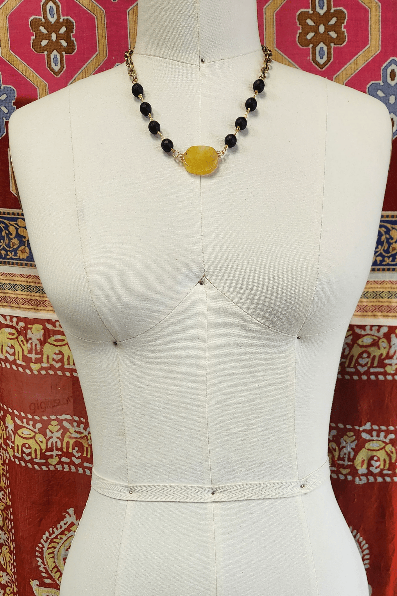 One of a Kind: Yellow and Black Choker Necklace - ivyandlavyboutique Spirit Lala