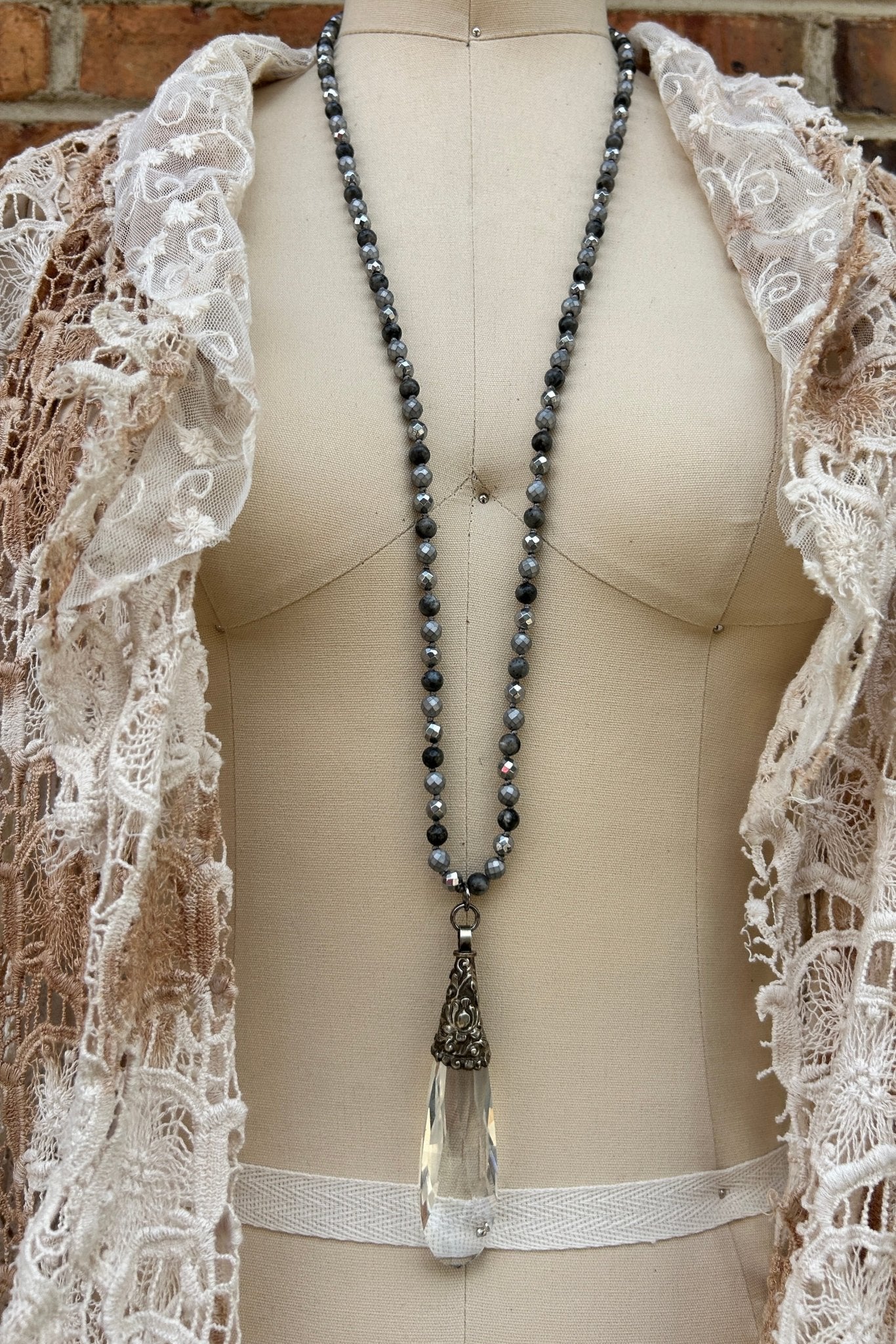 OOAK - 1 - Simple Crystal Drop Necklace - ivyandlavyboutique ivyandlavyboutique
