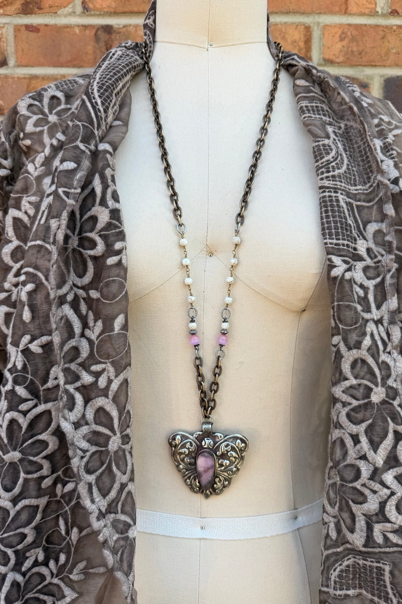 OOAK Pinks in the Butterfly Necklace - ivyandlavyboutique ivyandlavyboutique
