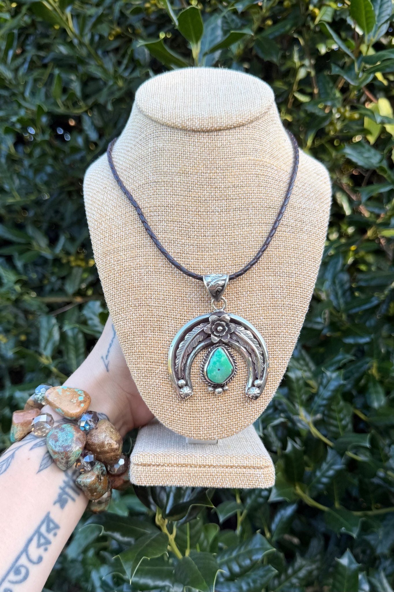 OOAK Tibetan Pendant on Leather - ivyandlavyboutique ivyandlavyboutique