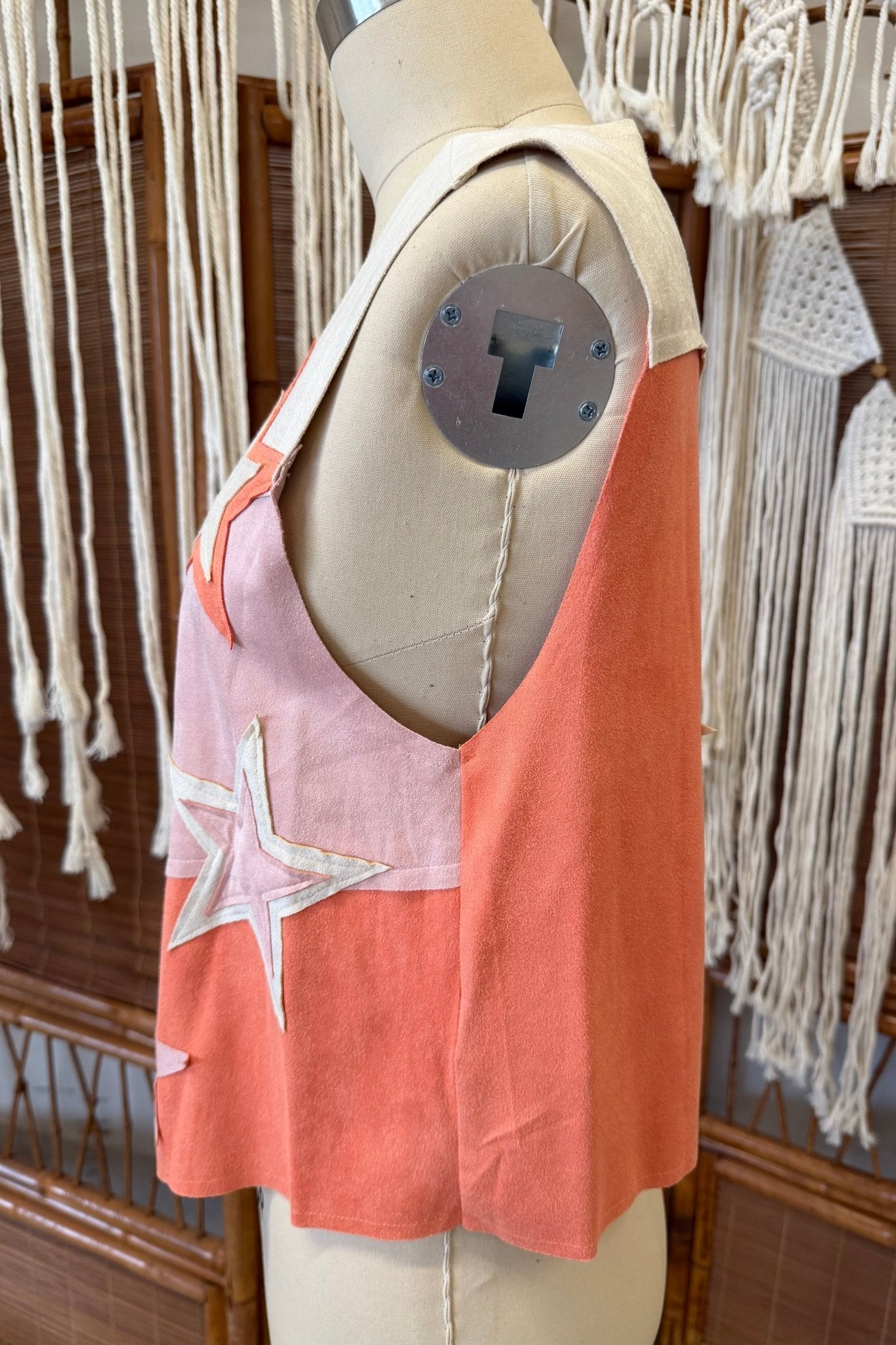 Orange and Pink Star Cowgirl Vest - ivyandlavyboutique Vocal