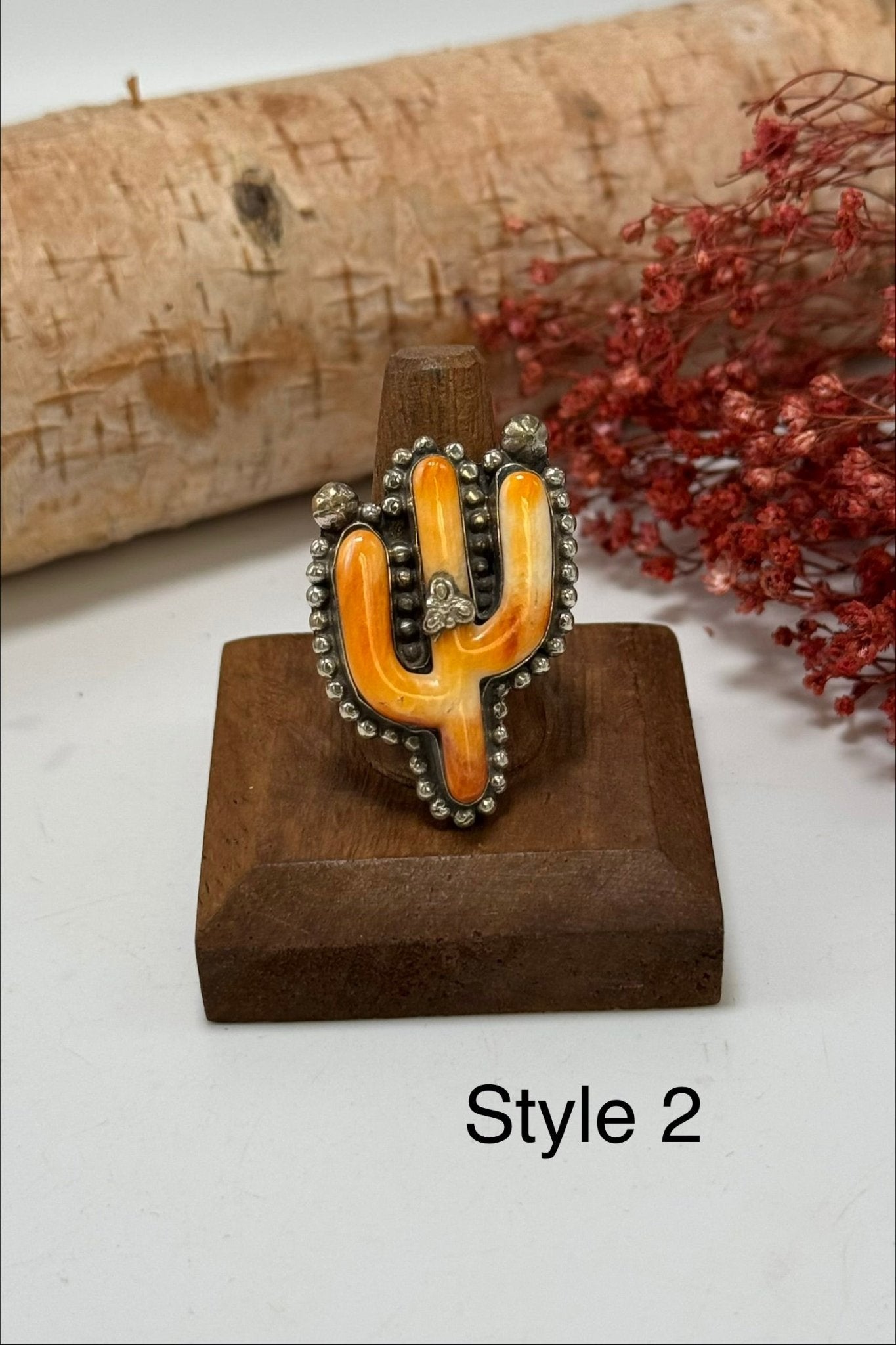 Orange Cactus Ring - ivyandlavyboutique ivyandlavyboutique
