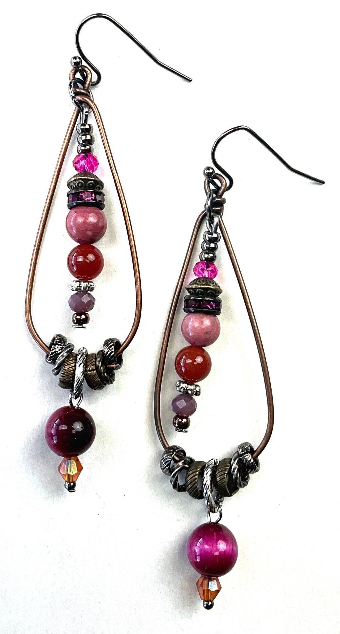 Oval Wire Tear Beaded & Drop - ivyandlavyboutique Lost & Found Trading