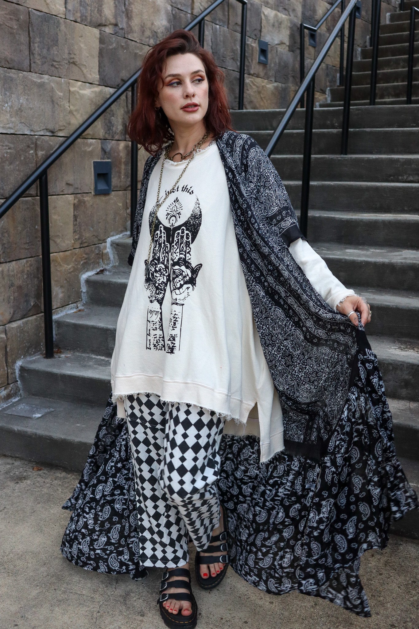 Paisley Longline Kimono Boho Women Cardigan w/ Tassel Open Front Hippie OS XL+ - ivyandlavyboutique ivyandlavyboutique