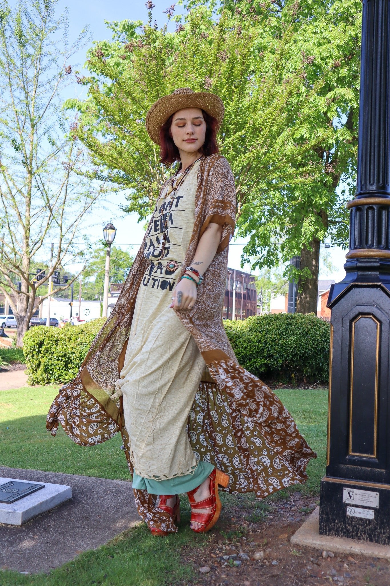 Paisley Longline Kimono Boho Women Cardigan w/ Tassel Open Front Hippie OS XL+ - ivyandlavyboutique ivyandlavyboutique