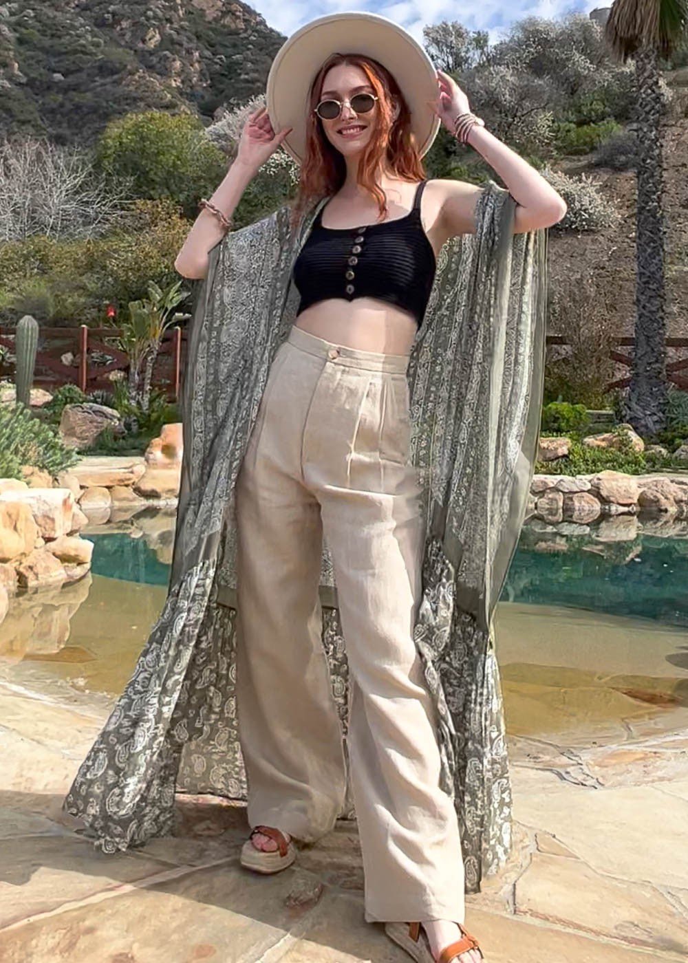 Paisley Longline Kimono Boho Women Cardigan w/ Tassel Open Front Hippie OS XL+ - ivyandlavyboutique ivyandlavyboutique