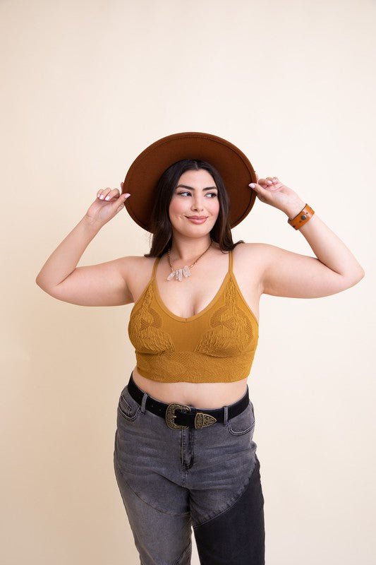 Paris Seamless Padded Textured Brami Plus Size - ivyandlavyboutique Leto Accessories
