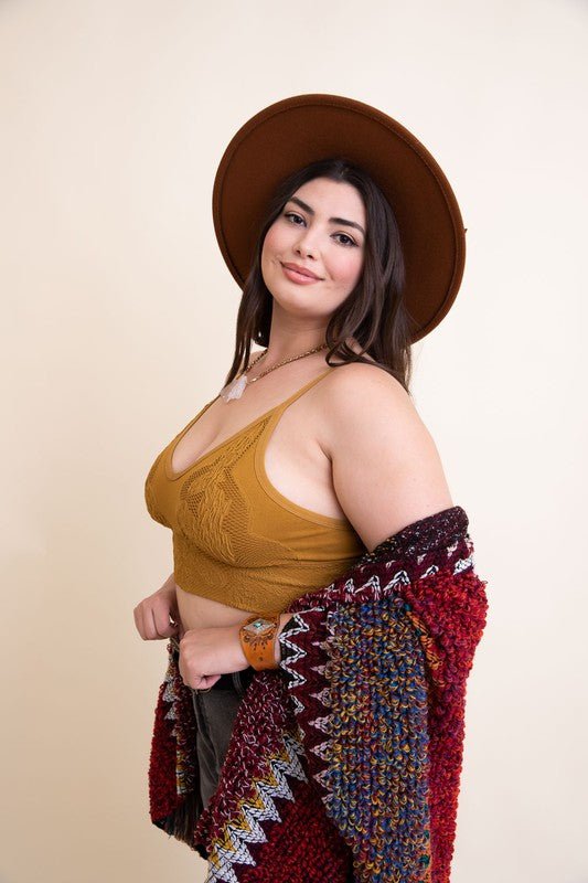 Paris Seamless Padded Textured Brami Plus Size - ivyandlavyboutique Leto Accessories