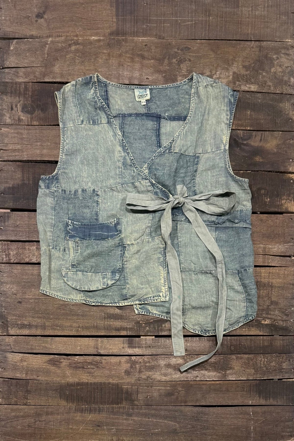 Patchwork Skies Wrap Top - ivyandlavyboutique Jaded Gypsy